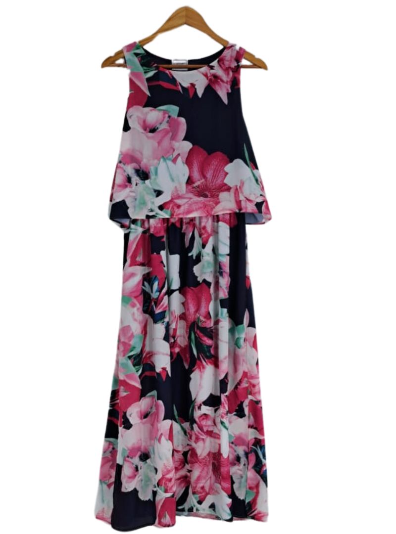 Floral sleeveless midi dress