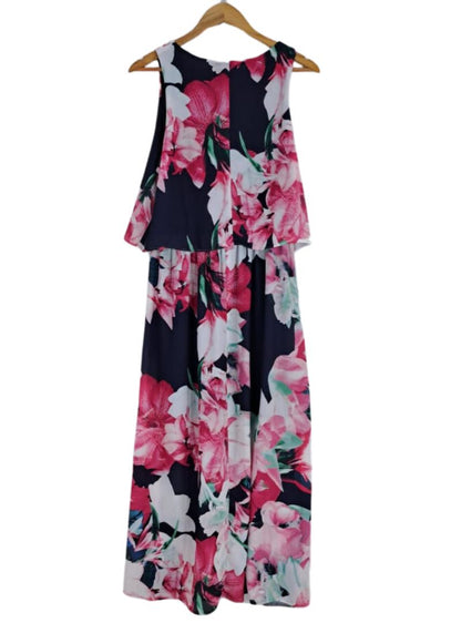 Floral sleeveless midi dress