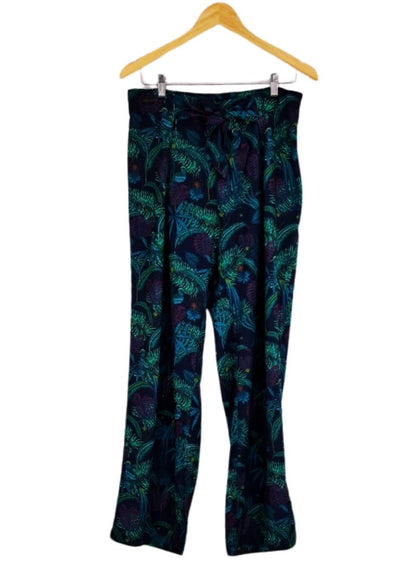 Tropical detailed wide leg trouser