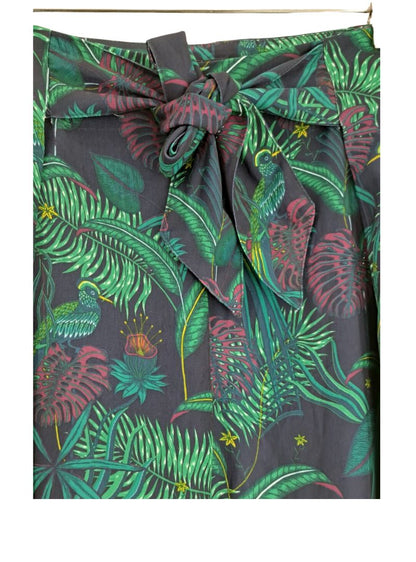 Tropical detailed wide leg trouser