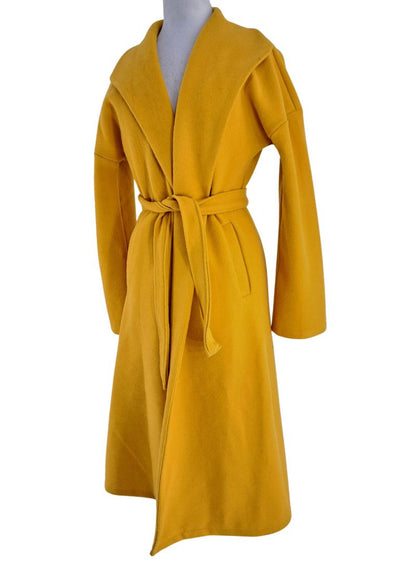 Long length tie belt coat