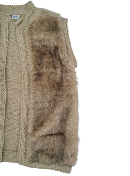 Faux fur knit bodywarmer