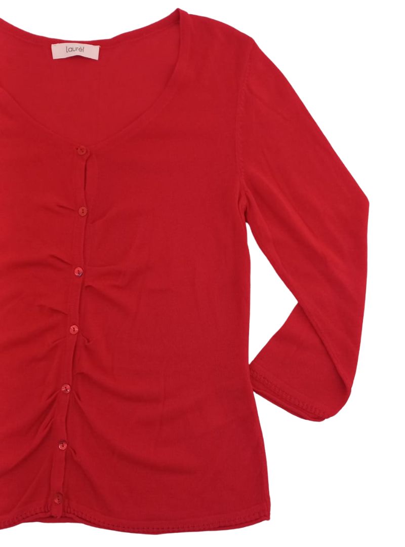 Ruched button cardigan