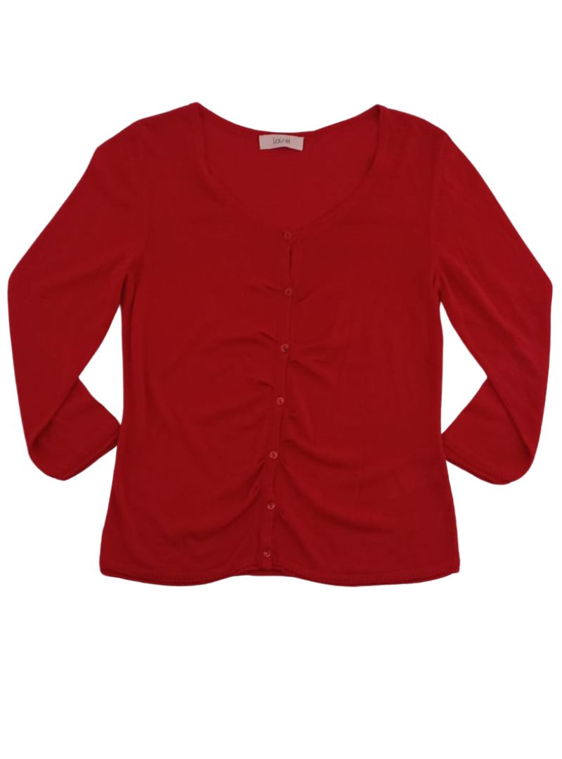 Ruched button cardigan