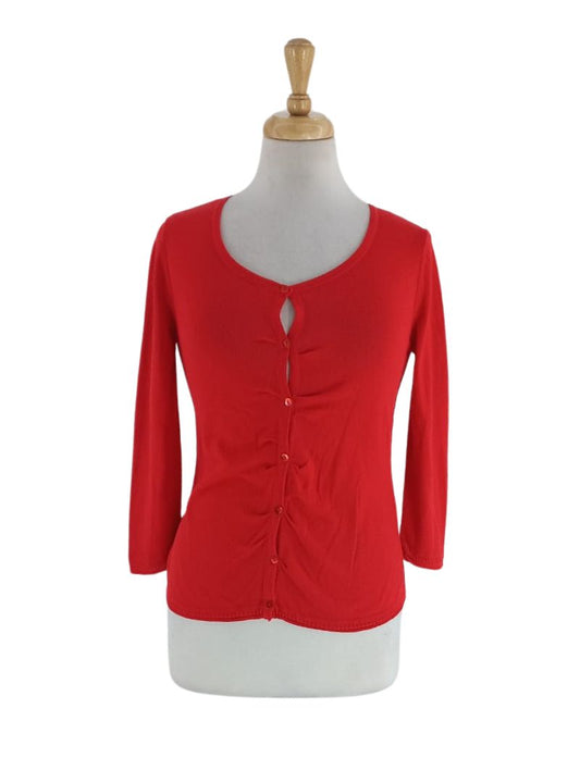 Ruched button cardigan