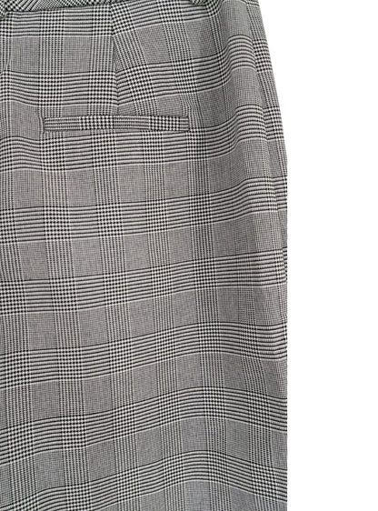 Check 3/4 wide leg office trouser